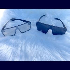 Sunglasses available in clear and black!